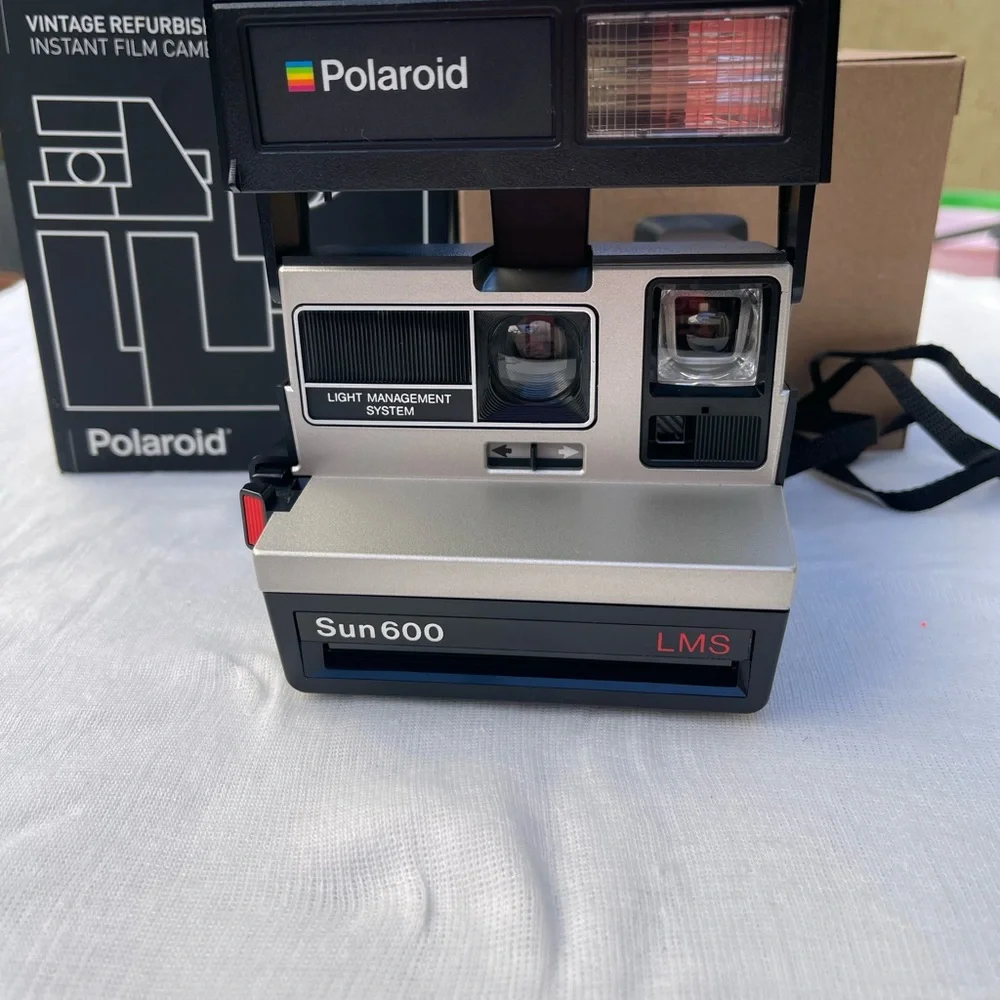Vintage Polaroid 600 Camera Silver LMS Instant Film Camera